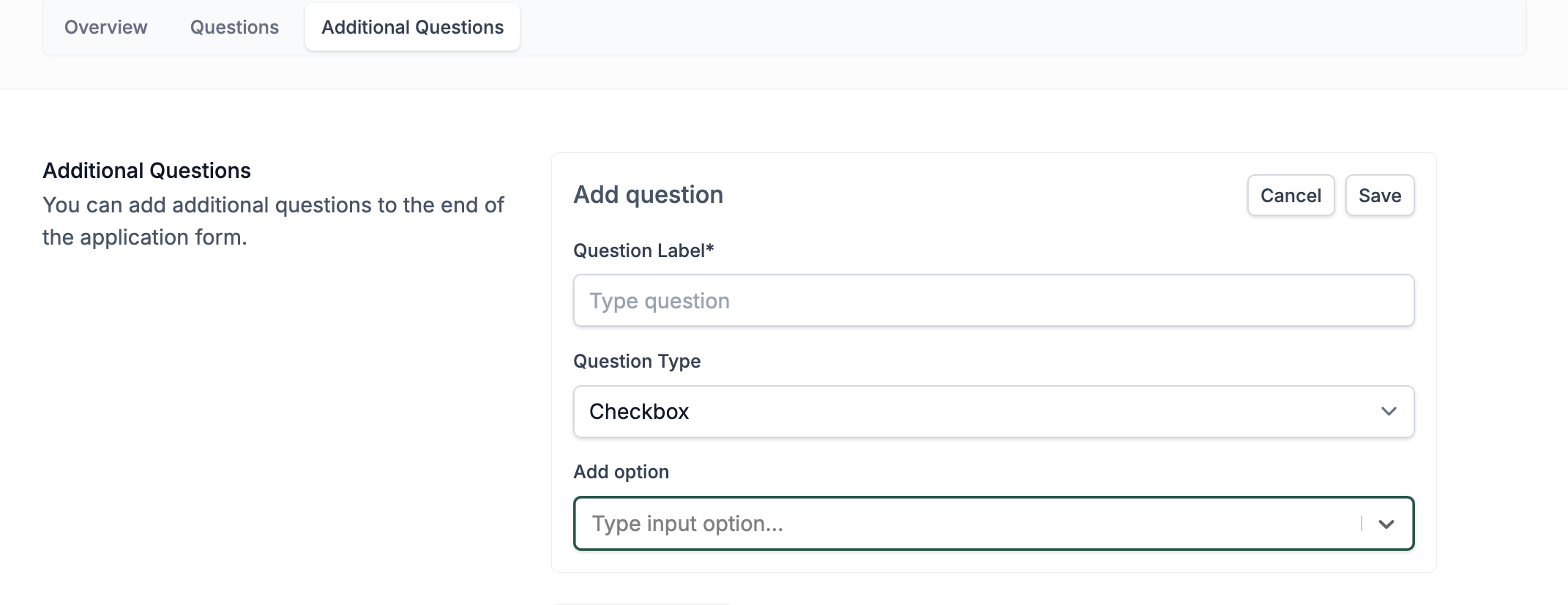 Add Additional Questions