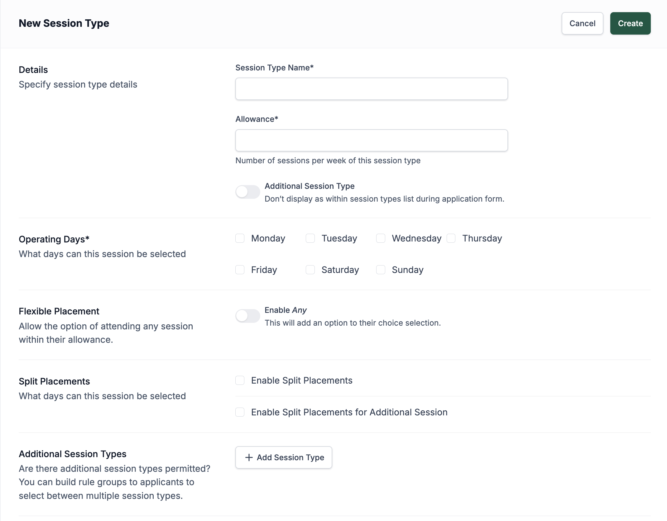 Create Session Type