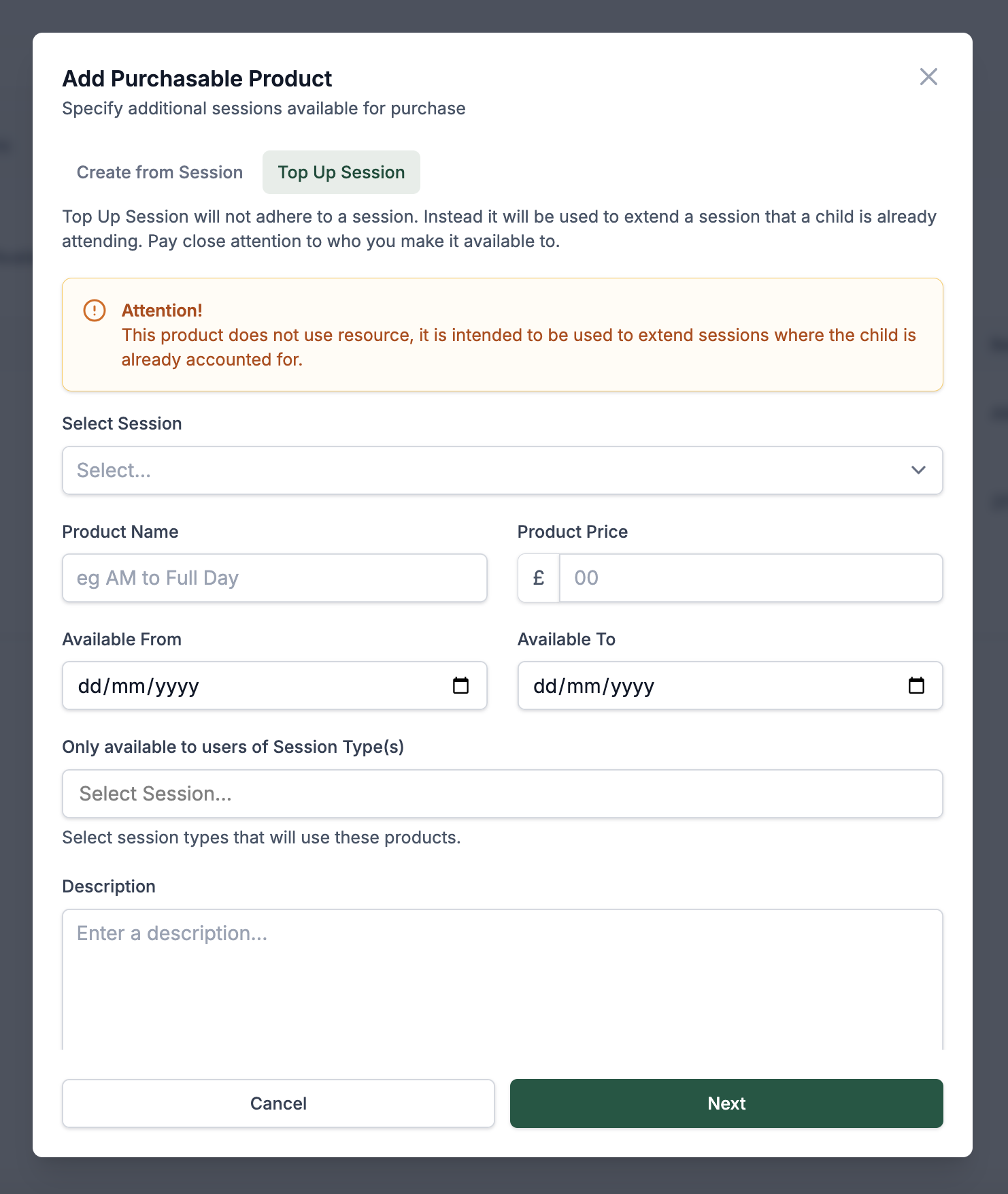 Top-Up Product