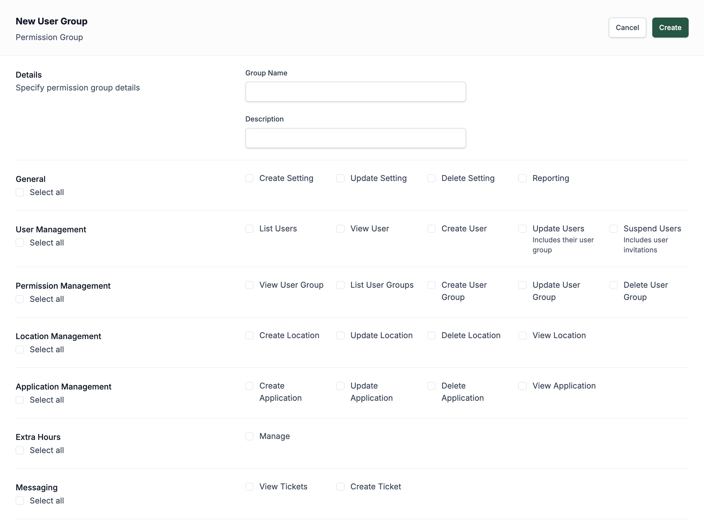 User Group Creation